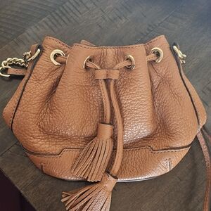 Rebecca Minkoff Brown Leather Shoulder Bag with Tassel